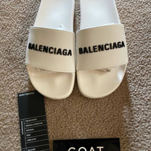 White Balenciaga Pool Slide 8 US Men